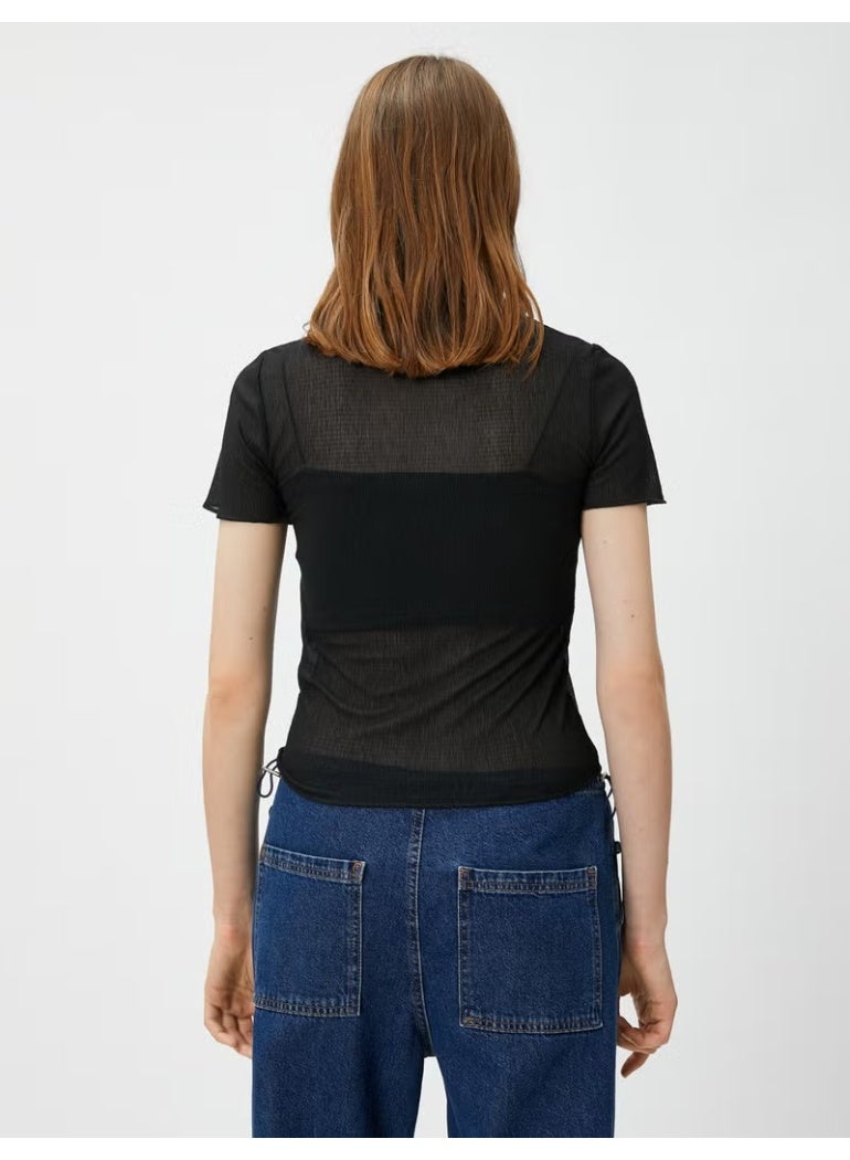 KOTON Transparent T-Shirt Short Sleeve - Image 1